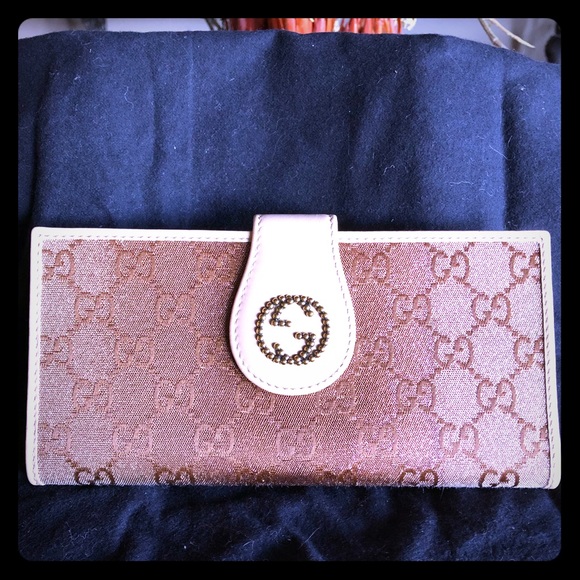 NWT Gucci Magenta/Tan Ombre Magnetic Clasp Wallet - Picture 5 of 10